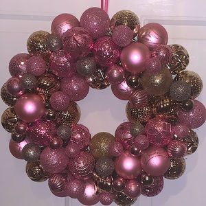 ORNAMENT WREATH - One of a kind!!! In Pink & Gold!